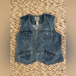 Vintage Vest, Jean Vest, Aesthetic, Blue, distress